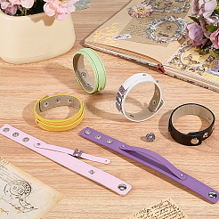 6 Stück 6 Farben PU-Lederschnur-Armbänder&nbsp;BJEW-CL0001-33