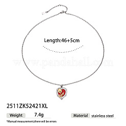 Collares con colgante de acero inoxidable 304 esmaltado bicolor para mujer&nbsp;WGF019C-02
