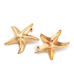 女性用合金ヒトデスタッドピアス  ゴールドカラー  50x51mm&nbsp;EJEW-U028-04G