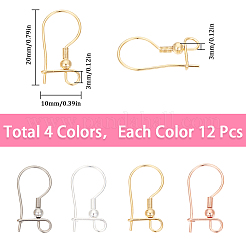 48 шт. 4 цвета фурнитура для сережек-колец из хирургической нержавеющей стали 316l STAS-SC0008-51