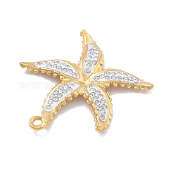 Подвески из полимерной глины и нержавеющей стали 304 со стразами&nbsp;RESI-R155-012G-02