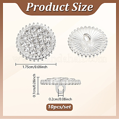 10 шт. плоские круглые кнопки из цинкового сплава с 1 отверстиями и стразами BUTT-NB0002-01B