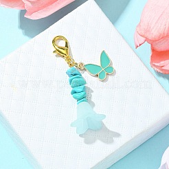Украшение из подвески в форме бабочки из эмали из сплава и акрилового цветка&nbsp;HJEW-JM01556-01