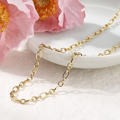 Ожерелья из овальной цепочки из нержавеющей стали 304 толщиной 3.5 мм NJEW-T016-08G