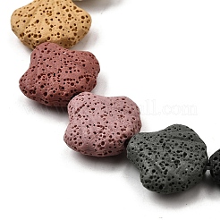 Нити бусин из окрашенной натуральной лавы G-A264-A04-01A