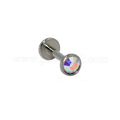 G23 Titan Zirkonia flach rund 17 Gauge gewindelose Labrets für Frauen Männer&nbsp;WG1F07B-06