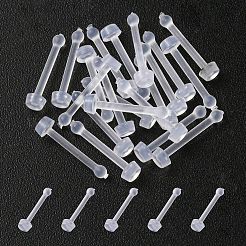 アクリル製鼻骨リング  彼女のためのピアスボディジュエリー  ホワイト  9.5x2mm  ピン：0.7mm&nbsp;AJEW-YW0001-06F