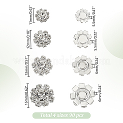60 шт. 4 стиля кубического циркония с кабошонами из сплава&nbsp;DIY-AR0004-03A