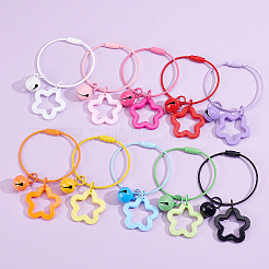 10 pendentif étoile bicolore avec clochette en acrylique et alliage&nbsp;HJEW-BBC0001-40B