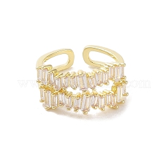 Открытые манжеты из латуни с микропаве кубический цирконий RJEW-K263-18G