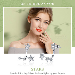 925 серьги-гвоздики из стерлингового серебра с родиевым покрытием HJEW-FF0012-22