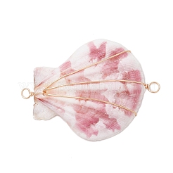 Подвески-соединители из натуральной ракушки гребешка с медной проволокой&nbsp;PALLOY-TA00199