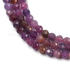 Натуральный красный корунд / рубиновый и сапфировый бисер G-M390-05