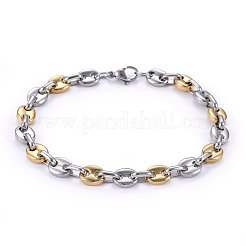 304ステンレススチールジュエリーセット  ネックレスやブレスレット  カニカン付き  ゴールデン·ステンレス鋼色  23.6インチ（60cm）  8-5/8インチ（22cm）&nbsp;SJEW-O095-03GP