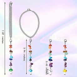Décorations de pendentif de puce de pierre gemme&nbsp;HJEW-SW00008-01