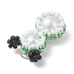 Подвески-снеговики из стеклянных бусин&nbsp;PALLOY-MZ00888-04