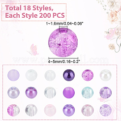 Прозрачные и окрашенные распылением бусины из стекла с эффектом кракле и имитации нефрита&nbsp;GLAA-PH0003-47A