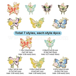 28шт 7 стиля подвески из сплава с эмалью&nbsp;ENAM-YW0004-96