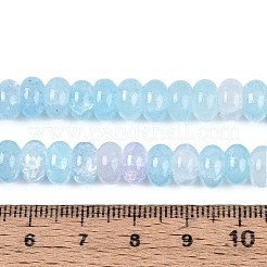 ガラスビーズ連売り  模造アクアマリン  ロンデル  染め  ライトスカイブルー  8~8.5x4.5~5mm  穴：1~1.2mm  約155~159個/連  30.12~31.30インチ（76.5~79.5cm）&nbsp;X-GLAA-N059-5x8mm-07