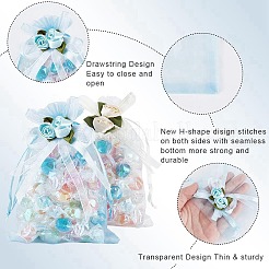 40 шт. 4-х цветные 3D-цветочные мешочки из органзы на завязках OP-BBC0001-06B