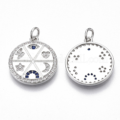 Латунные микро проложить кубического циркония подвески KK-S356-013P-NF