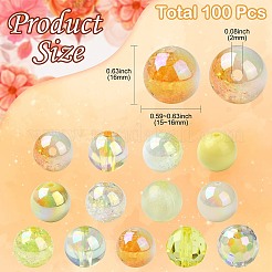 100 perles acryliques opaques et transparentes&nbsp;MACR-CJ0002-09A
