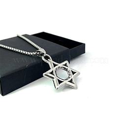 Мужские ожерелья из нержавеющей стали с подвеской в виде звезды Дэвида в стиле хип-хопа для повседневной носки и вечеринок MN2235