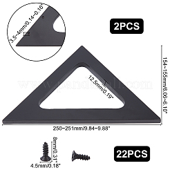 2 jeu de poignées de sac triangulaires en bois&nbsp;DIY-WR0001-12A