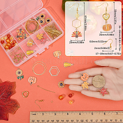 DIY-Sets zur Herstellung von Ohrringen aus Messing zum Erntedankfest: Ahornblatt und Kürbis&nbsp;DIY-SC0027-89