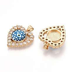 Латунные подвески с микропаве из прозрачных кубических цирконий для женщин KK-T070-93A-01