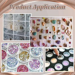 Scatola portaoggetti in resina per decorazioni nail art con strass&nbsp;MRMJ-WH0112-06