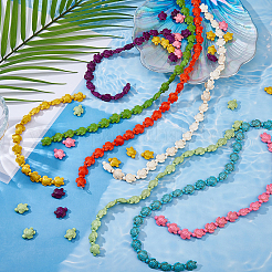 8 нитка 8 стилей окрашенных синтетических бирюзовых бусин G-FH0002-61