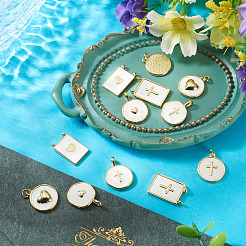 12 pz 6 stili pendenti in ottone smaltato&nbsp;KK-TA0008-59