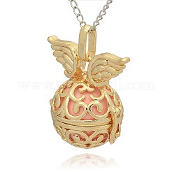 Золотой тон латунь полые круглые подвески KK-J233-07G