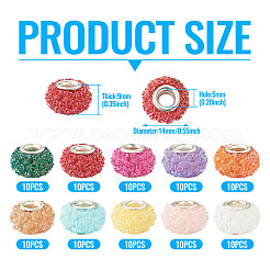 100 шт. 10 цвета AB смоляные розы европейские бусины RESI-TA0003-89