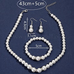 Круглые бусины из искусственного жемчуга из АБС-пластика&nbsp;FS-WG32AE8-01