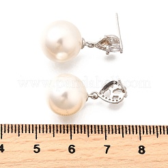 925 серебряное прозрачное кубическое циркониевое сердце с круглыми подвесками-серьгами EJEW-L300-05P