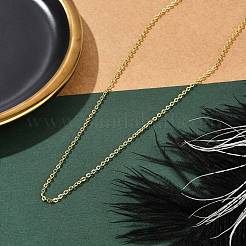 Стойка покрытие латунный кабель цепи ожерелья для женщин NJEW-H049-03G