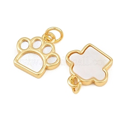 Pendentifs en laiton avec coquillage blanc&nbsp;CU-CBA9482-04G-01