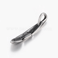 316サージカルステンレスペンダント  羽  アンティークシルバー  18x4x3mm  穴：2x3mm&nbsp;STAS-K172-33AS-01