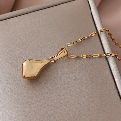 Colliers vintage européens avec pendentif en forme de larme en acier inoxydable 304 et imitation perle&nbsp;ZN0215