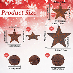 50 шт. 5 стиля ржавого железа колокольчик с подвесками в виде звезд IFIN-CN0001-02