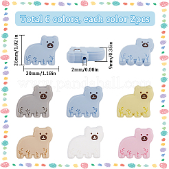 12 шт. 6 цвета медведя SIL-SC0001-89