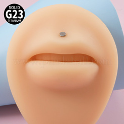 G23チタン17ゲージ内ネジラブレット  女性用、男性用ピアスジュエリー  ステンレス鋼色  フラットラウンド  10mm  ピン：1.2mm&nbsp;WGEEA58-05