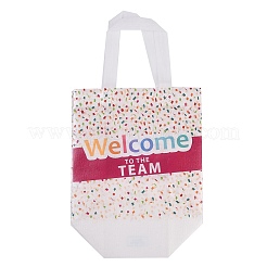 Печатные нетканые многоразовые складные подарочные пакеты для винных бутылок с ручкой ABAG-C012-04C