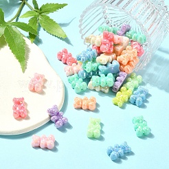 20 шт. непрозрачные акриловые бусины в виде медведя MACR-YW0003-53