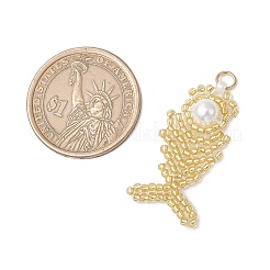 Подвески в виде рыбок из стеклянных бусин&nbsp;PALLOY-MZ00666