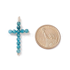 Подвески из круглых бусин из натурального апатита PALLOY-TA00002-04