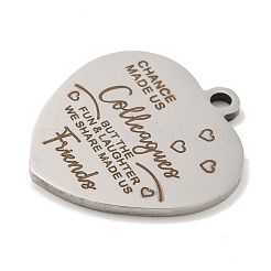 Pendentifs en acier inoxydable 201 anti-ternissement&nbsp;STAS-L079-25P-06