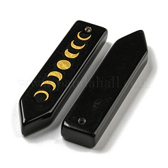 Подвески с фазой луны из натурального обсидиана&nbsp;LS-G-C145-01C